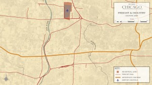 3.4-19-Metro Chicago existing Rural Industrial Land - Freight Rail - Interstates (2009)